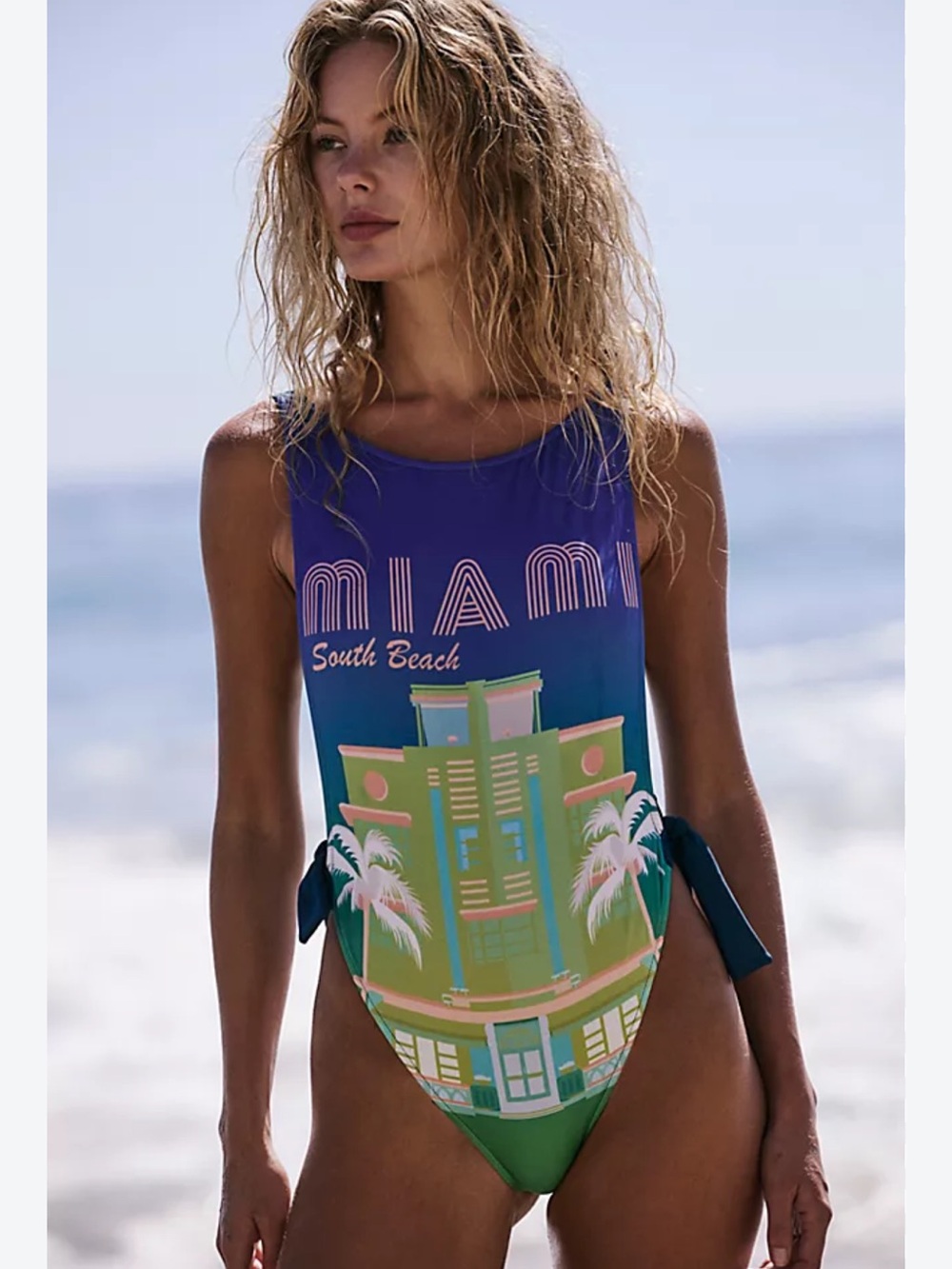 Free People Pamela Printed One Piece Swimsuit